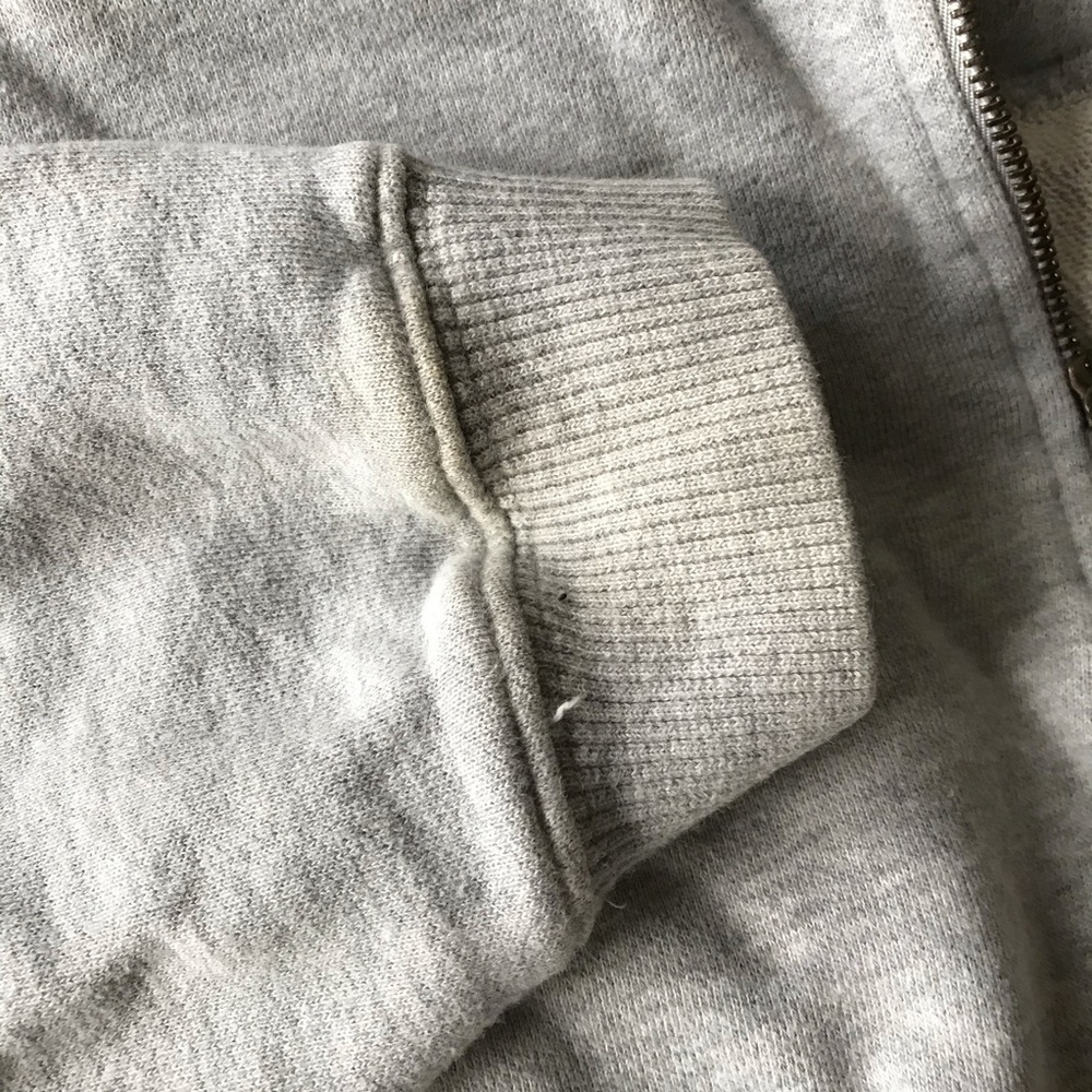 Reworked Fila Crop Top Grey Half Zip Sweatshirt Waist Tie - Picture 6 of 9